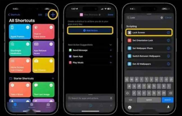 广南苹果14锁屏维修店分享iPhone14升级iOS16.4后如何创建锁屏快捷方式 
