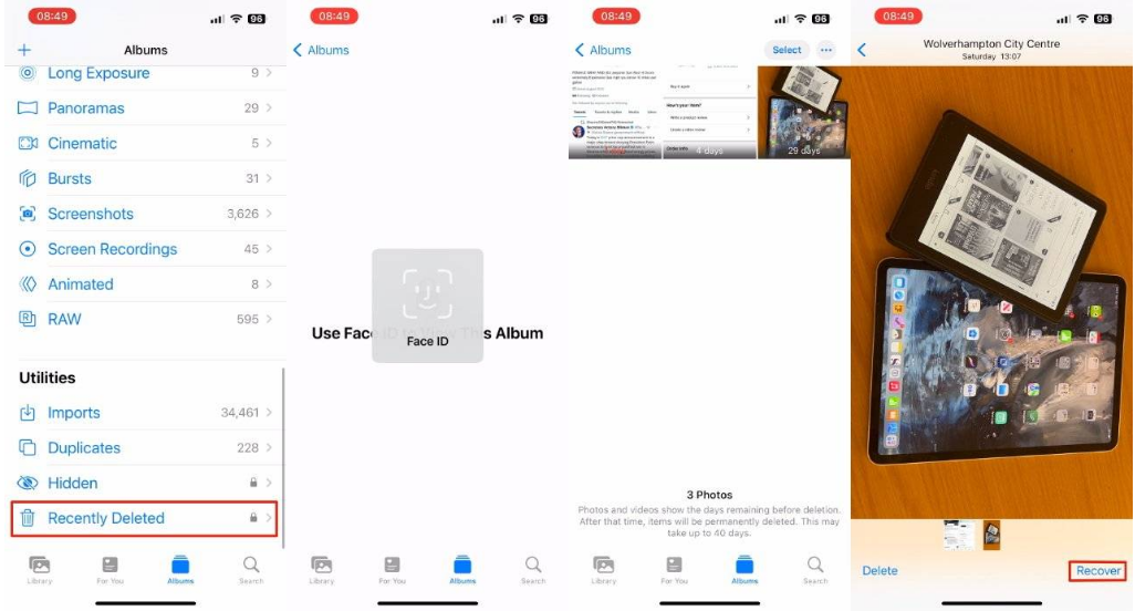 广南苹果14维修分享 iPhone14 上恢复已删除的照片 